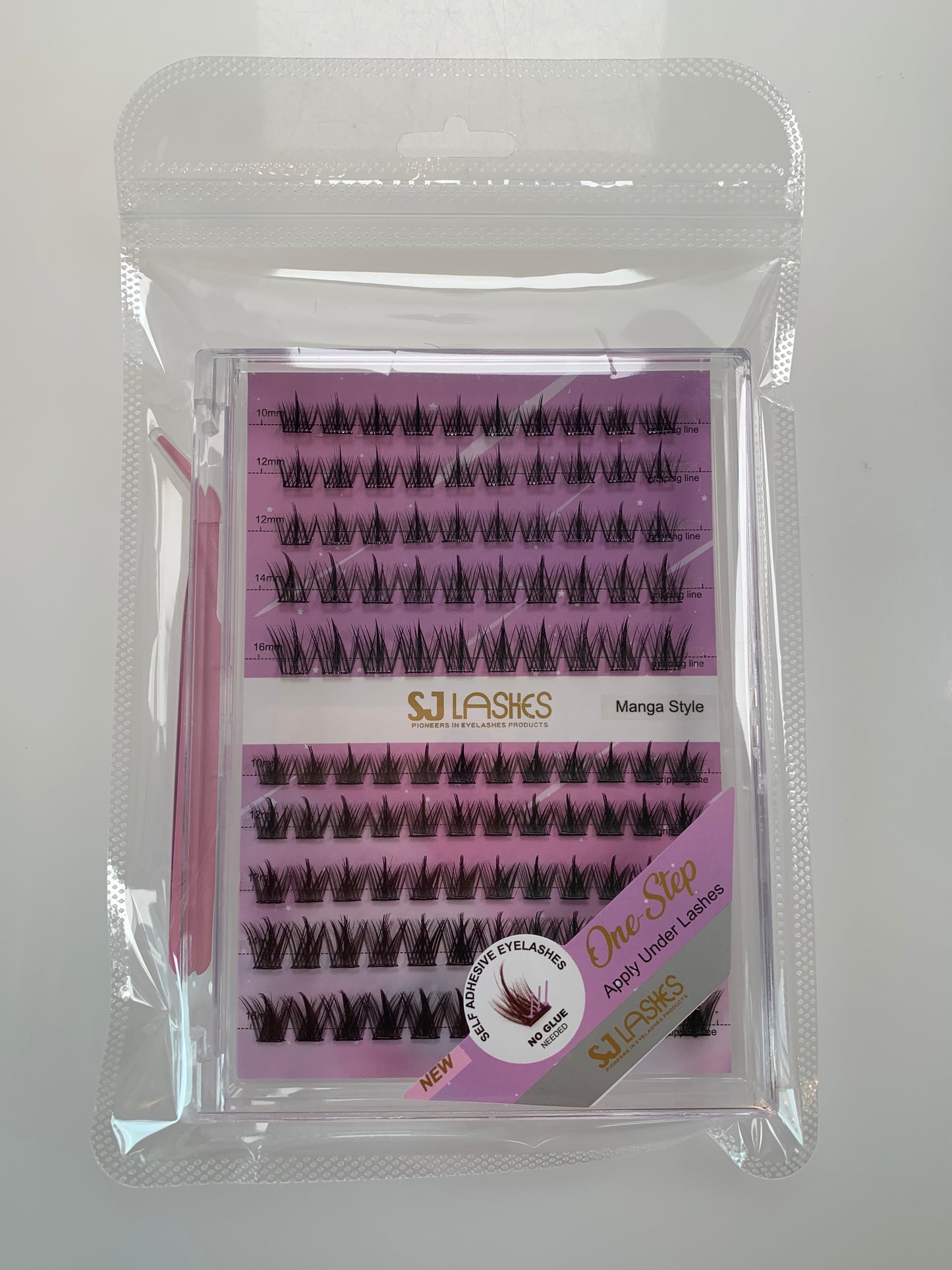 SJLASHES Manga Spike Cluster Eyelashes Set (Glue-Free DIY, Anime Pixie Look)