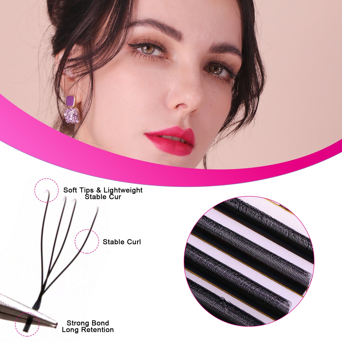 YY and W Shaped Eyelash Extensions Premium Matte Black 4D 5D Clover Volume Lashes 0.07mm D Curl Mixed Tray