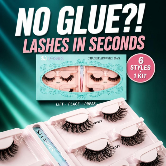 SJ LASHES reusable pre-glued false eyelashes for beginners with natural and wispy lash styles