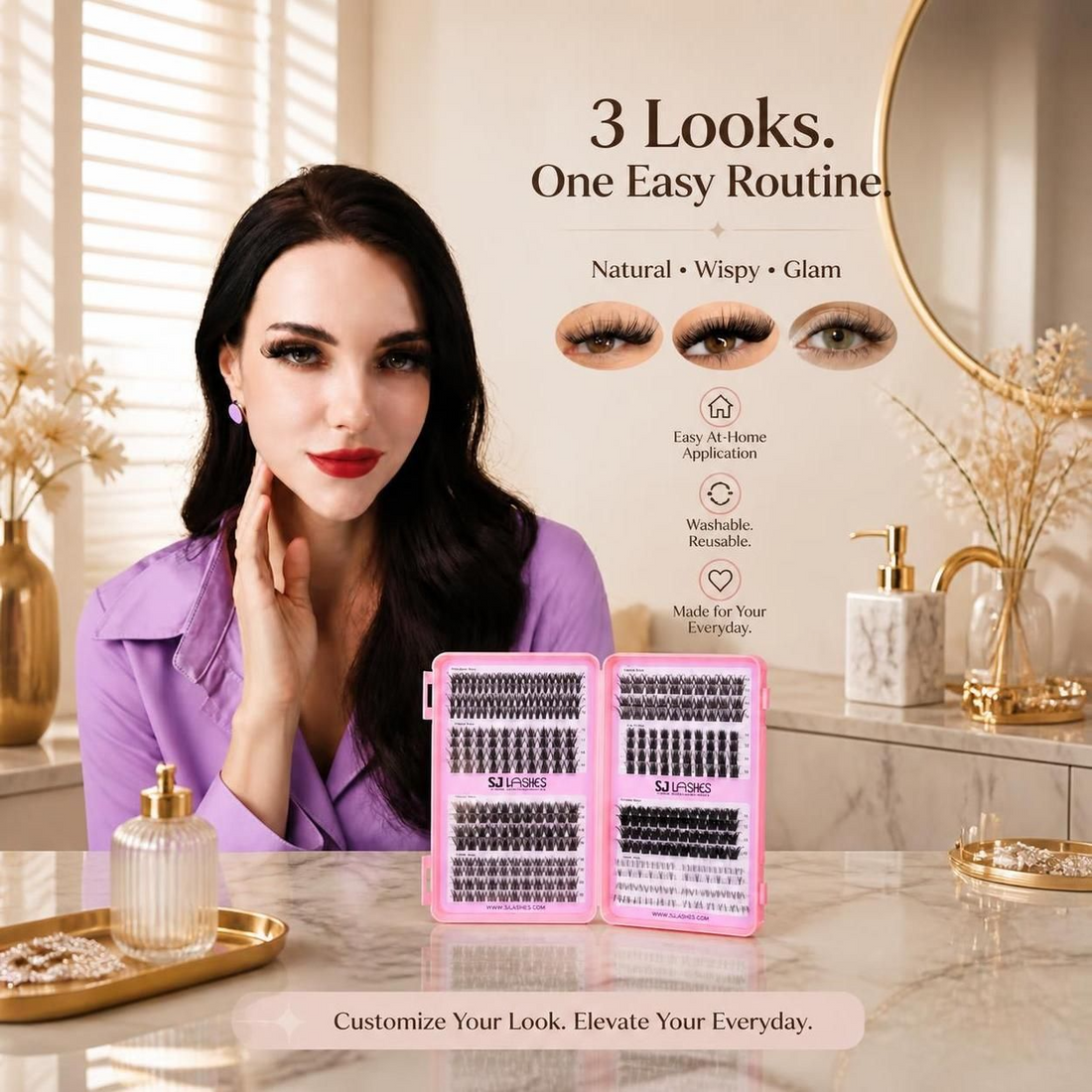 SJ LASHES Bond and Seal dual end bond seal for DIY cluster lashes long lasting retention sensitive eyes