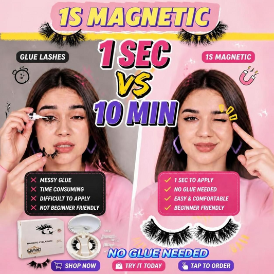 SJ LASHES 1 second magnetic eyelashes no glue needed cat eye lash extension alternative