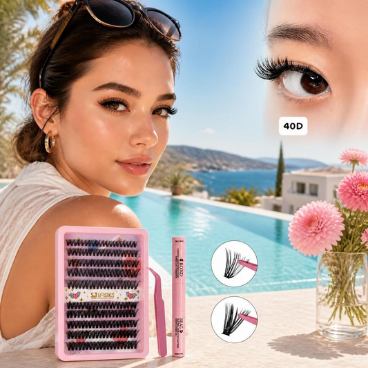 SJLASHES 40D cluster lashes for fuller fluffy volume without salon extensions