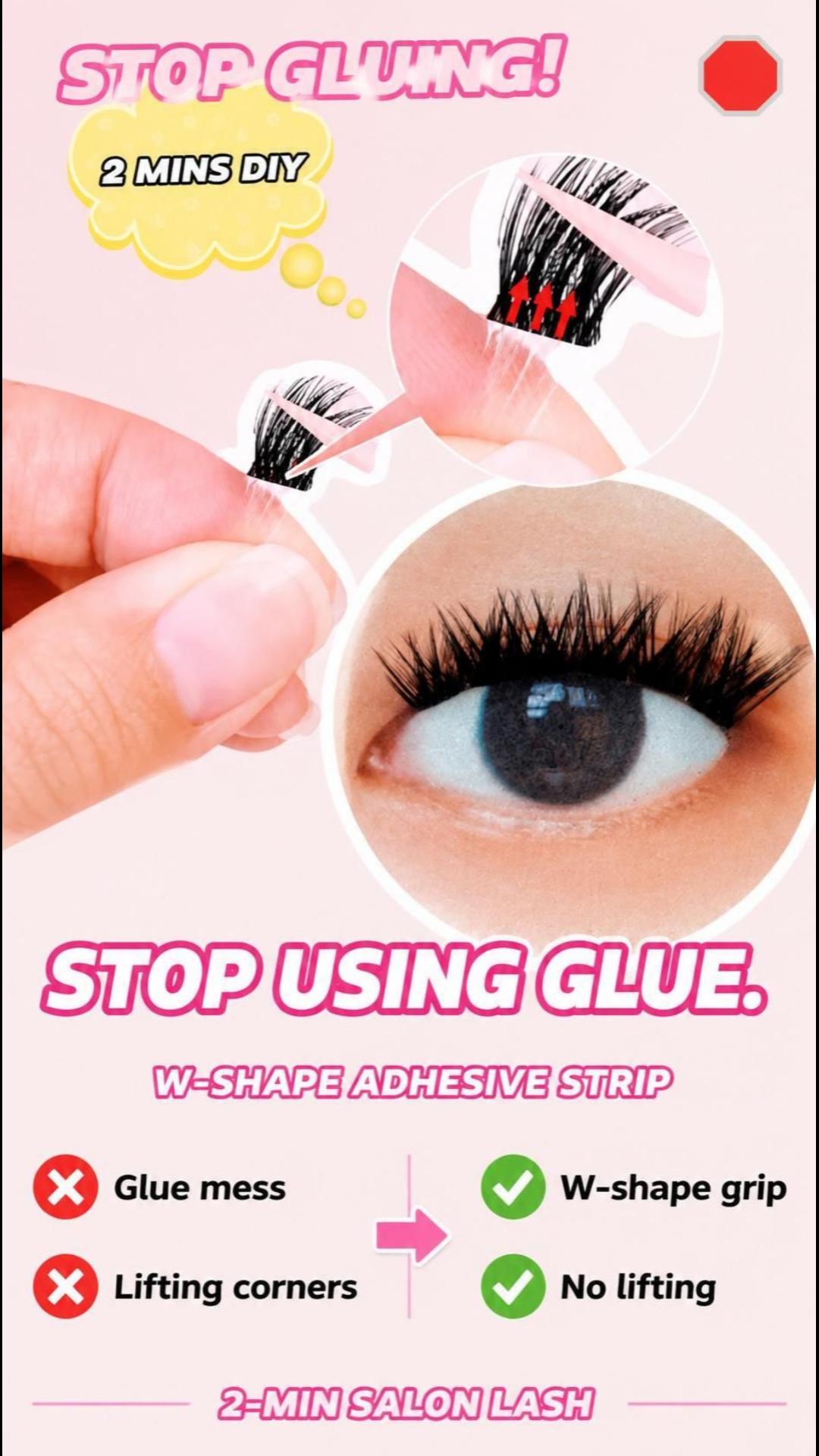 The Ultimate Guide to Pre-Glued Cluster Lashes: Why W-Shape Adhesive Strips Are Changing DIY Extensions