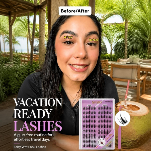 vacation ready glue free lash clusters for travel