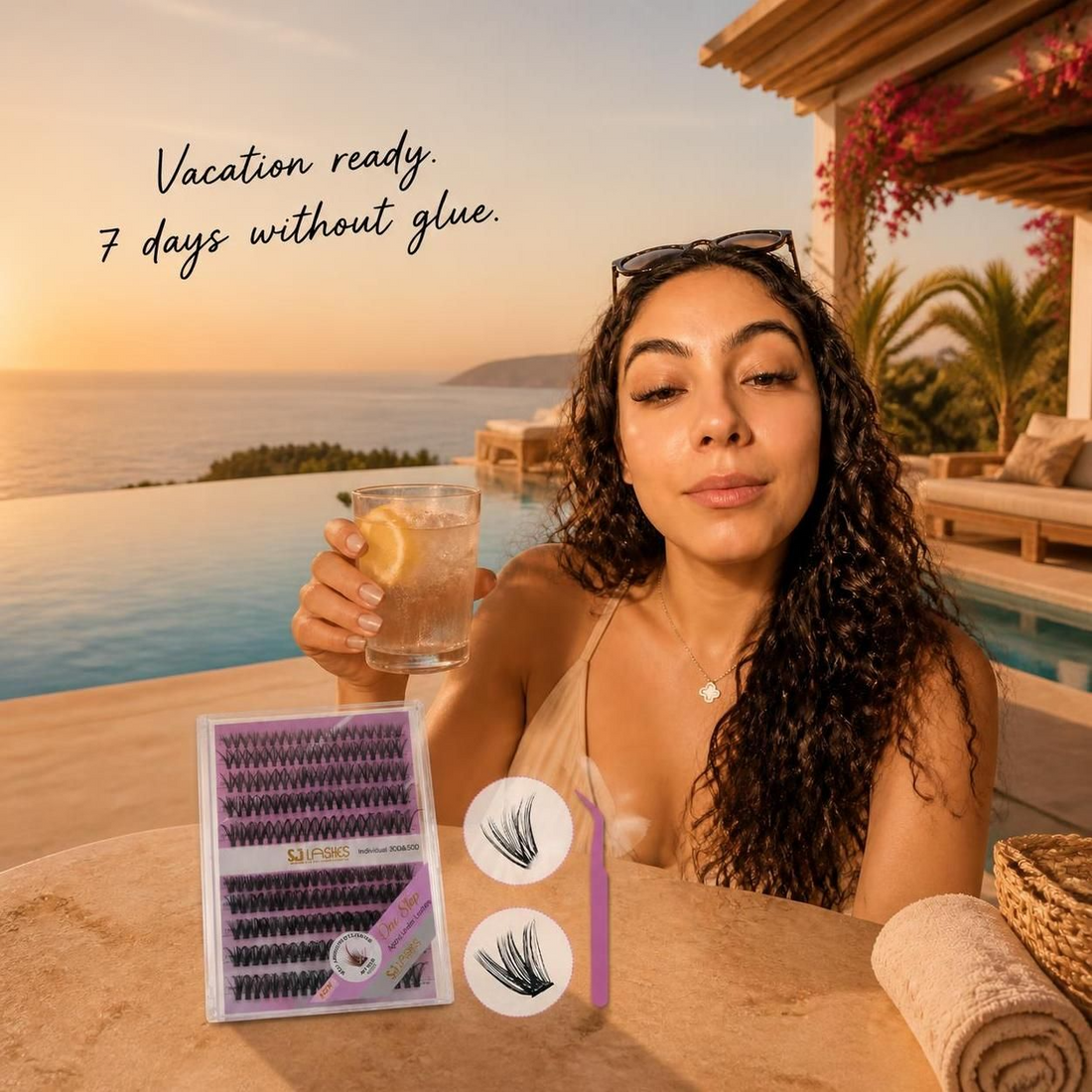 vacation ready lash routine with pro hybrid clusters