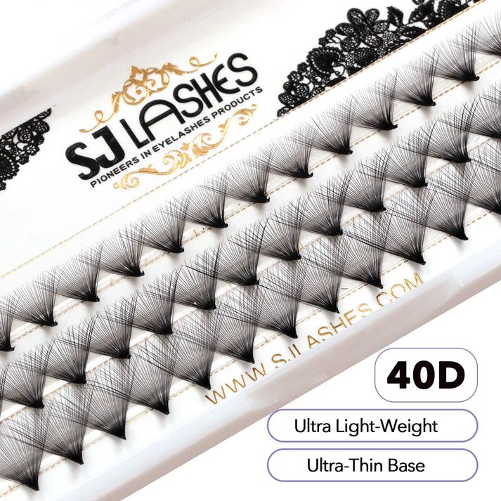 2. 40D Short Stem Wide Fan Lashes (0.05mm) – Pinnacle Density Mega Volume