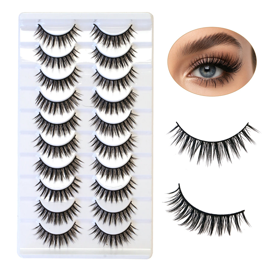 SJLASHES 10 Pairs Dramatic Volume Strip Lashes