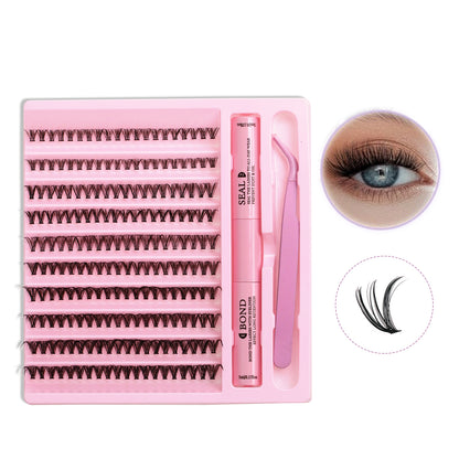 SJLASHES 30D DIY Cluster Lash Extension Kit with Bond and Seal and Tweezers - Seamless Underlash Look