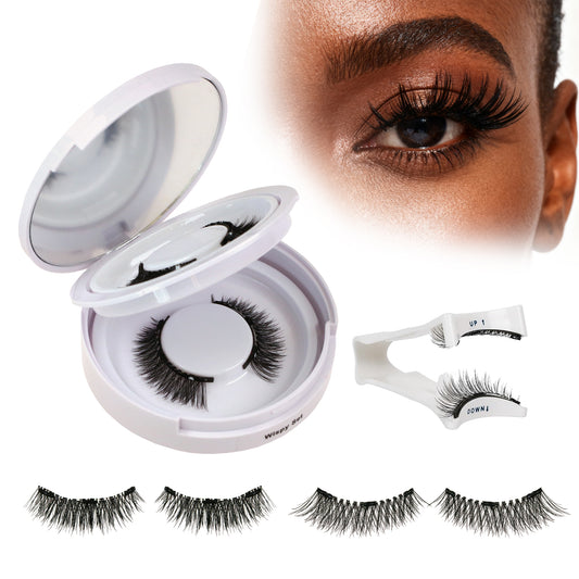 Two-Pair Magnetic Lashes Kit #Fluttery Wispy Magnetic Sandwich Lashes (Factory Direct)