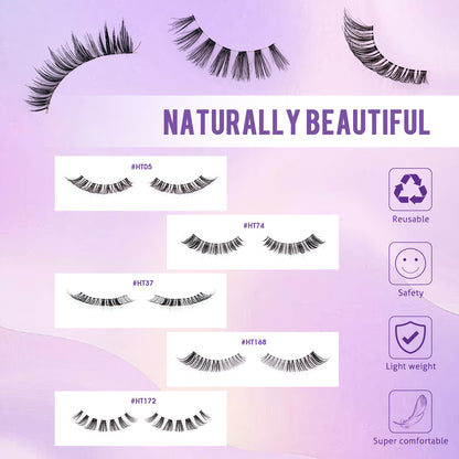 The Signature Human Hair Lashes (5 Pairs) – Undetectable Wispy Set