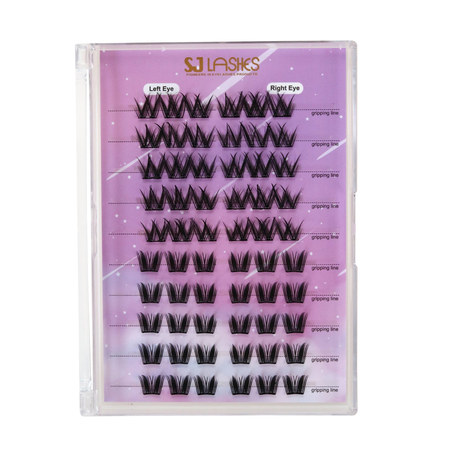 Self-Adhesive Pre-Glued Cluster Lash Kit: W-Shape Wide-Base & Pre-Mapped Contour Styles
