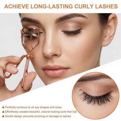 Premium Rose Gold Eyelash Curler Universal Fit for Long Lasting Natural Curls No Pinching
