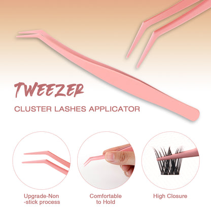 Self-Adhesive Pre-Glued Cluster Lash Kit: W-Shape Wide-Base & Pre-Mapped Contour Styles