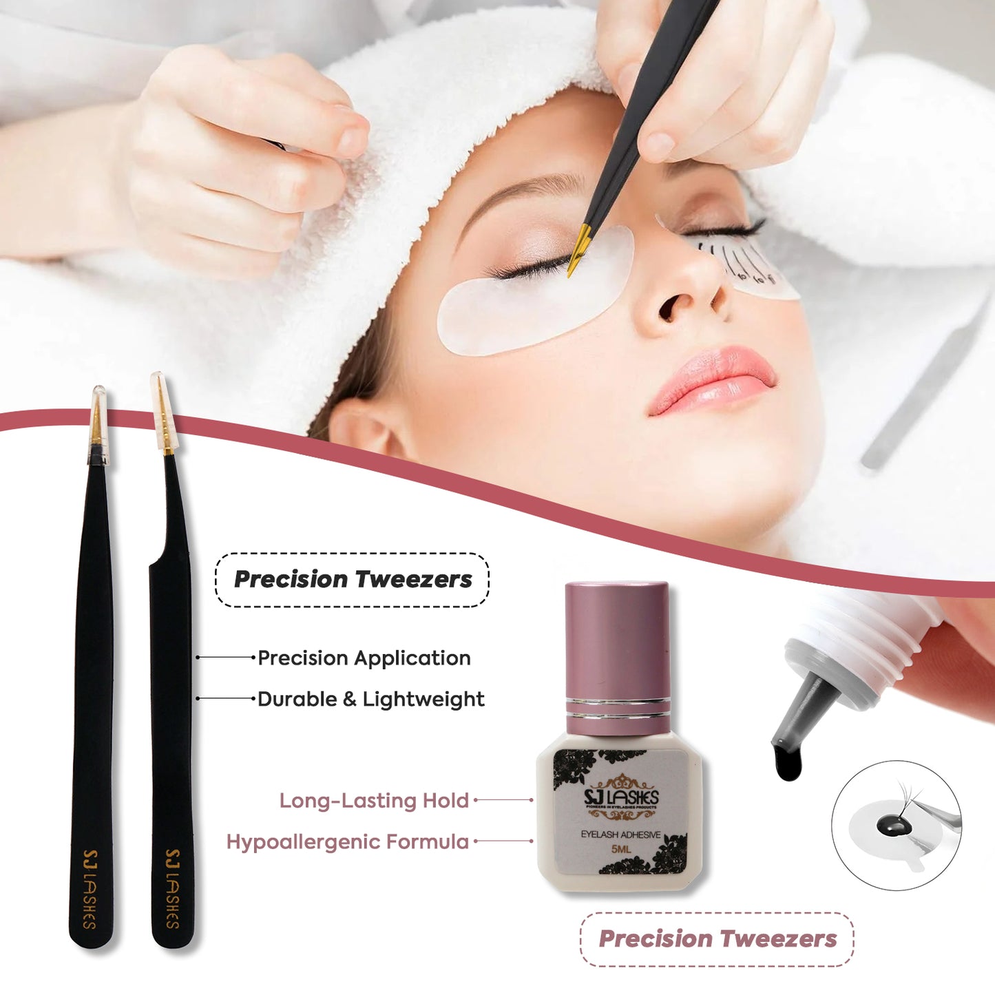 Complete Professional Eyelash Extension Training Kit Beginner Lash Tech Supplies with D Curl Mixed Lashes Hypoallergenic Glue and Precision Tools