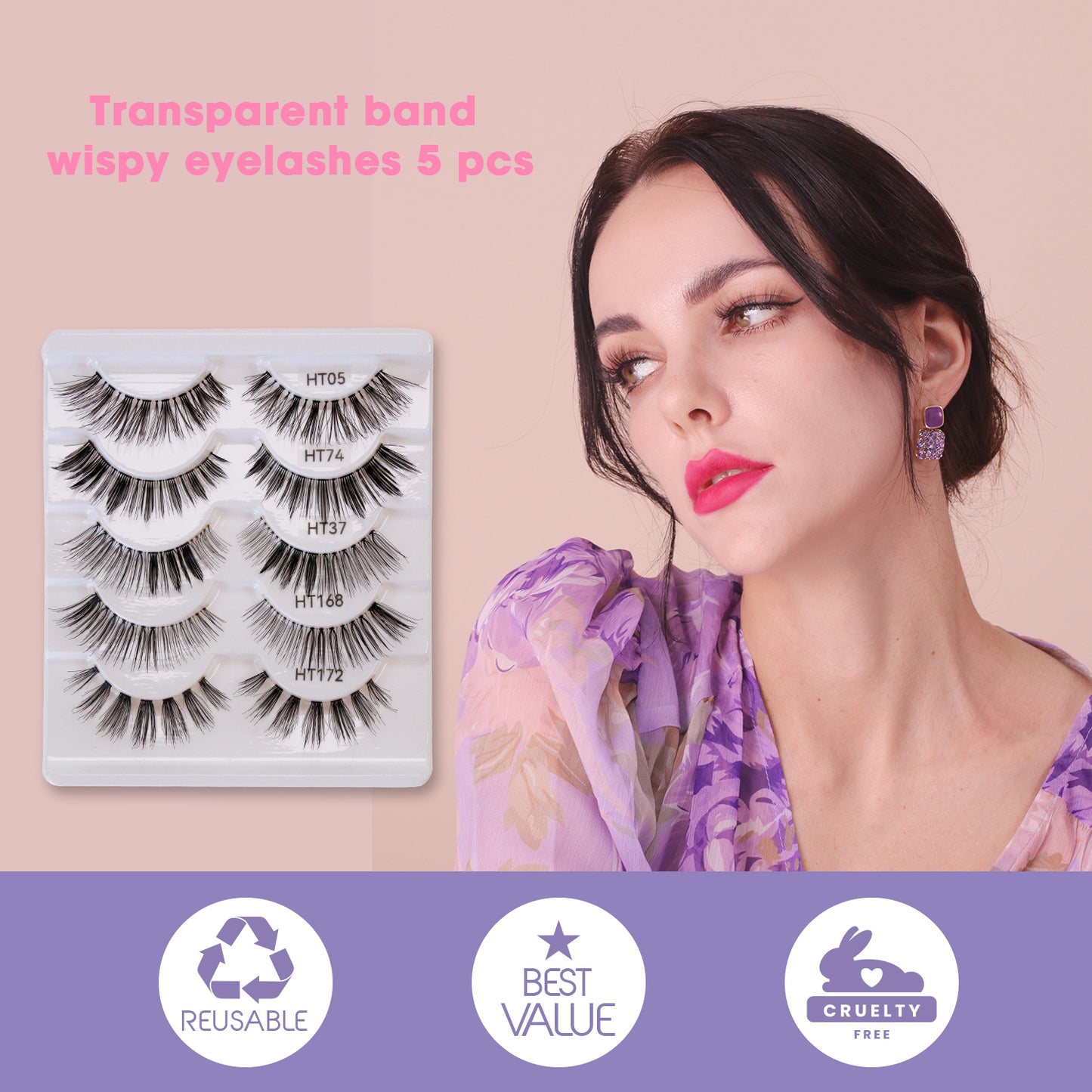 The Signature Human Hair Lashes (5 Pairs) – Undetectable Wispy Set