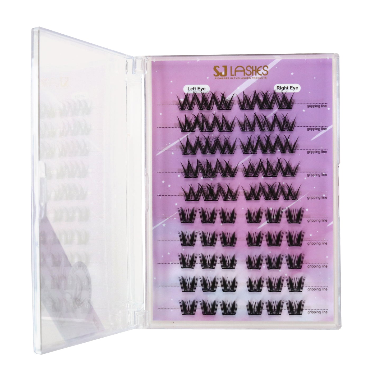Self-Adhesive Pre-Glued Cluster Lash Kit: W-Shape Wide-Base & Pre-Mapped Contour Styles
