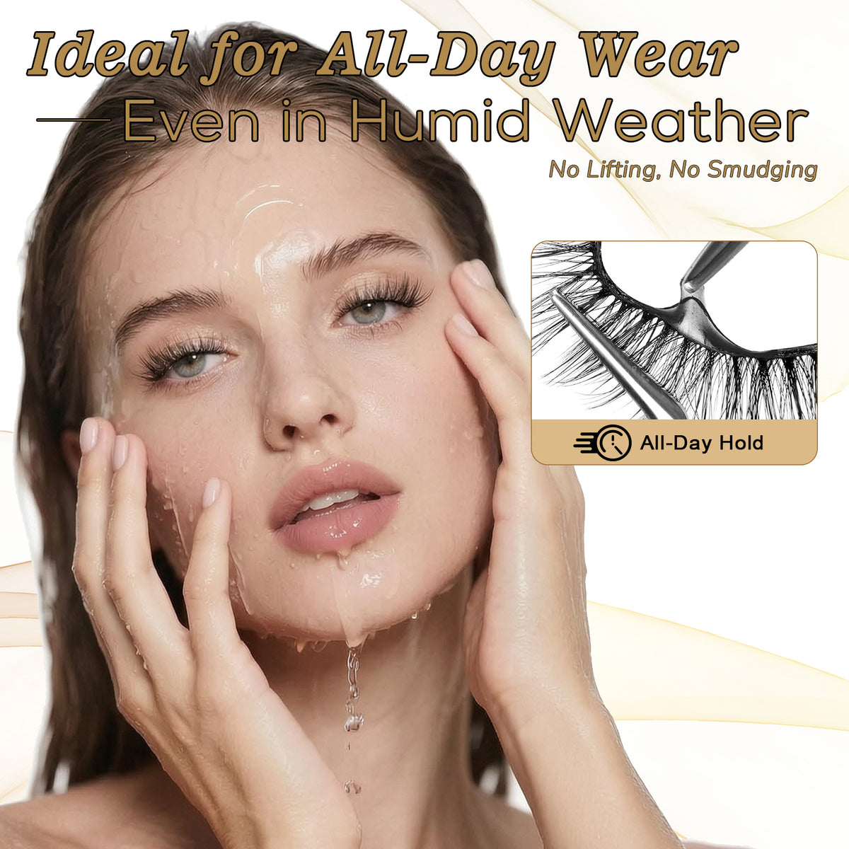 SJ LASHES Self-Adhesive Magic False Lashes Kit - 6 Pairs Reusable Pre-Glued Eyelashes with Pro Applicator - No Glue 3-Second Application