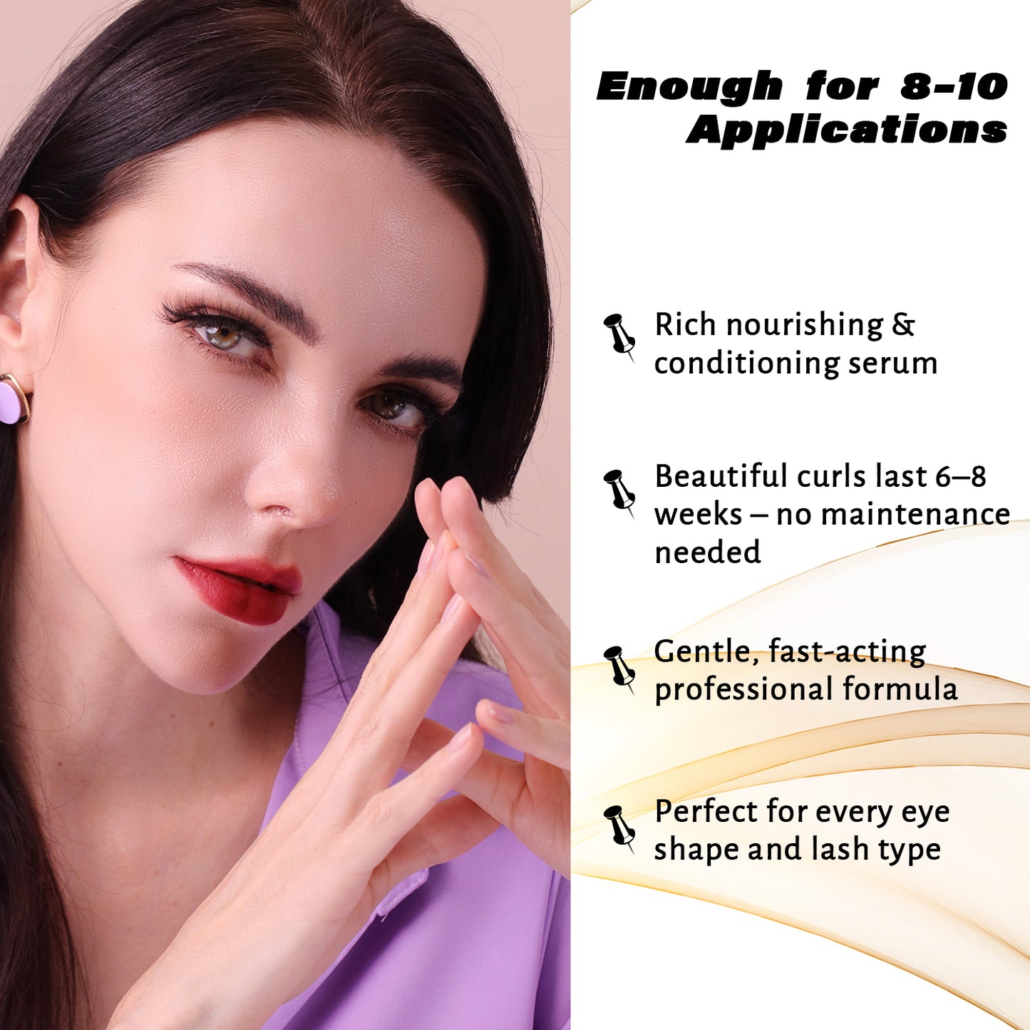 Professional Lash Lift Kit for Eyelash Perming Long Lasting 6-8 Weeks Curl DIY Eyelash Lifting Set for 8-10 Applications