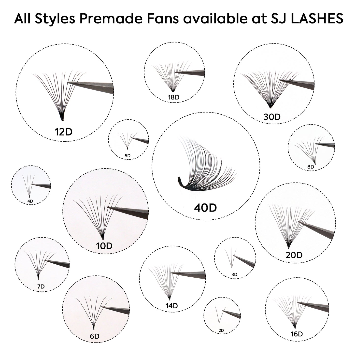 Pre Made Fan Lashes 2D