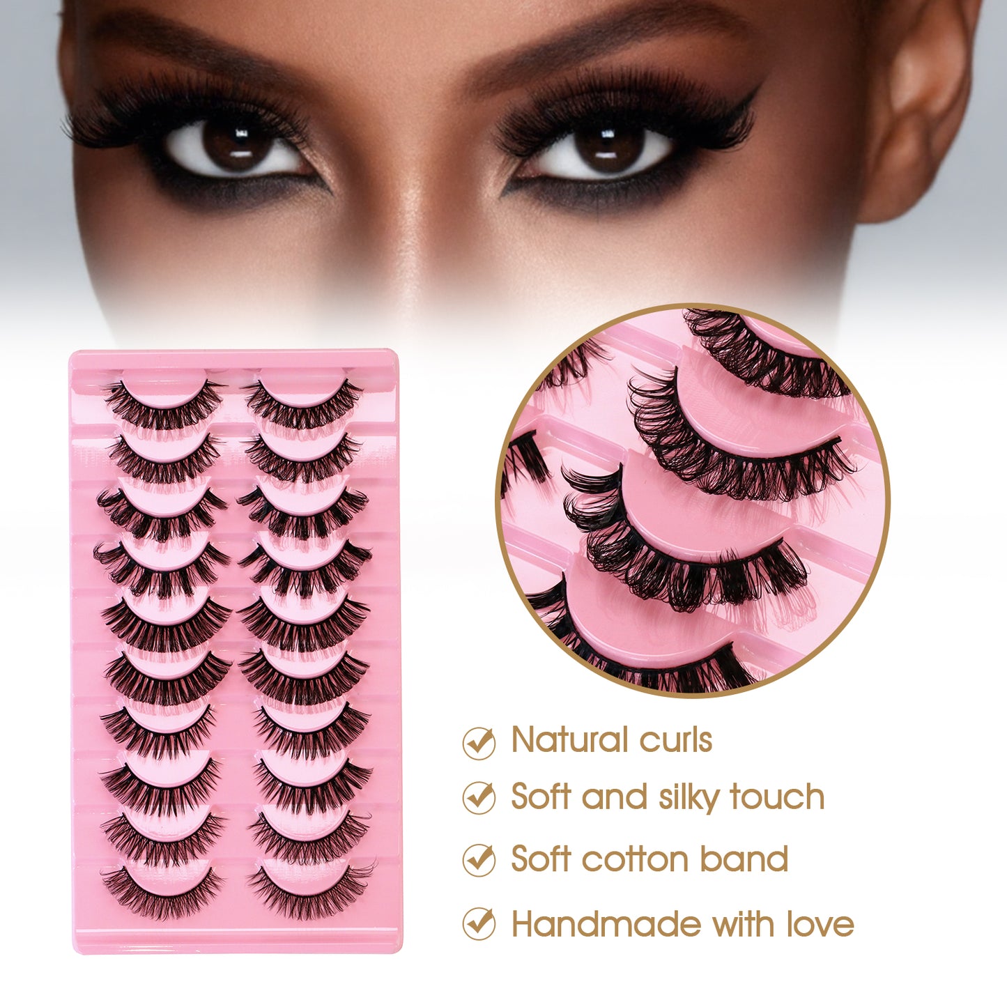 SJLASHES 10 Pairs Mixed 3D Strip Lash Set Professional Multi Style Volume Eyelashes