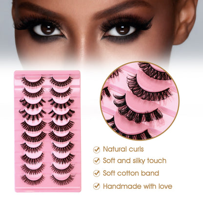SJLASHES 10 Pairs Mixed 3D Strip Lash Set Professional Multi Style Volume Eyelashes