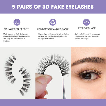 The Signature Human Hair Lashes (5 Pairs) – Undetectable Wispy Set