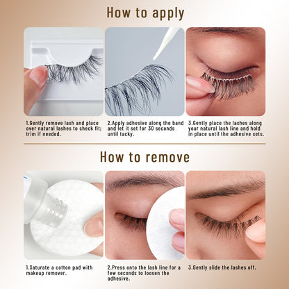 SJLASHES 10 Pairs Natural Strip Lashes Multipack - Reusable Everyday False Eyelashes