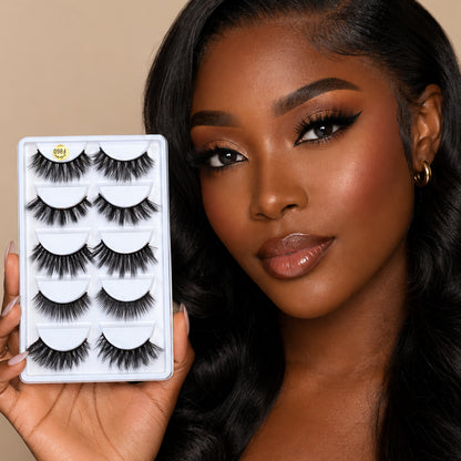 5 Pair 3D Luxury Natural False Eyelashes Variety Pack by SJLASHES