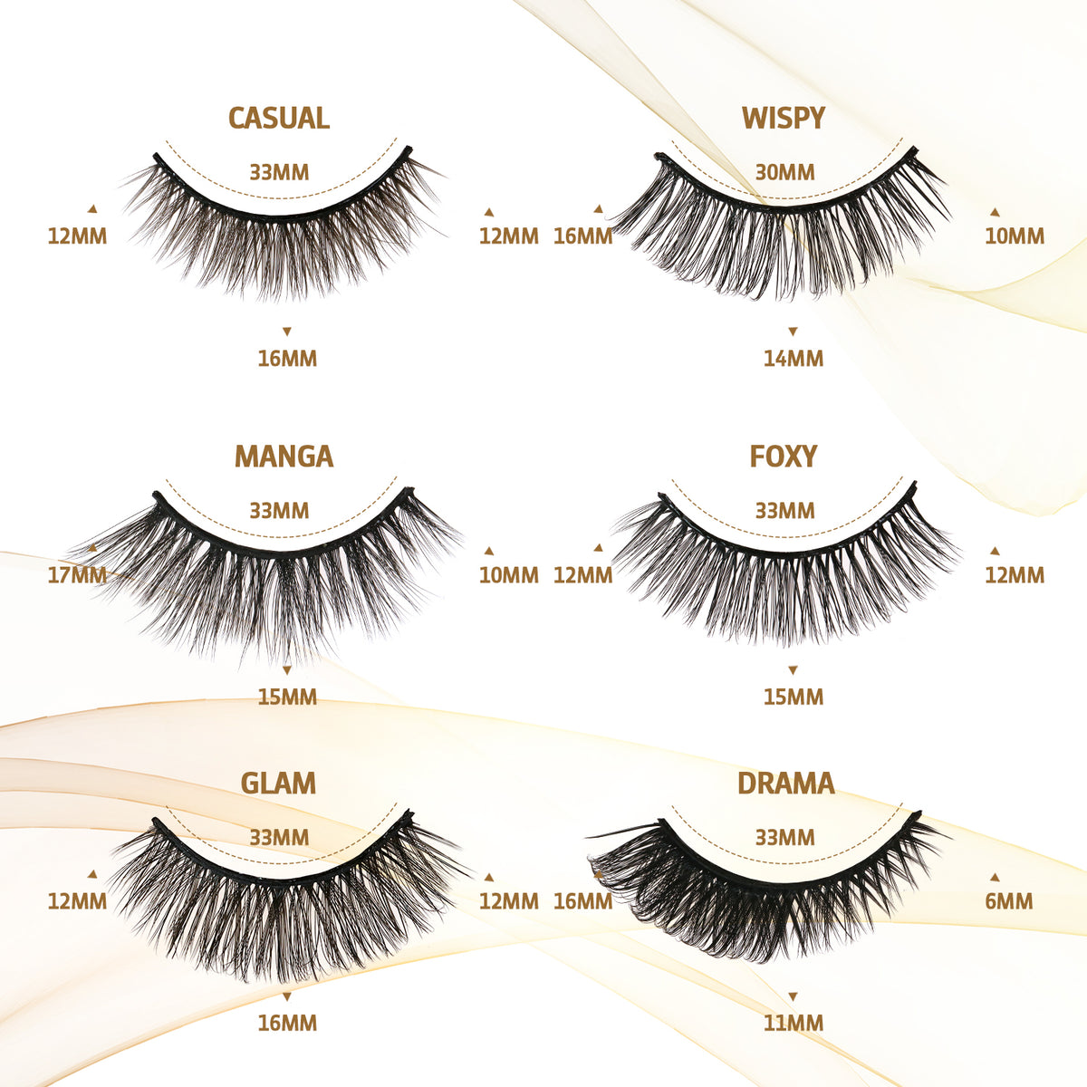 SJ LASHES Self-Adhesive Magic False Lashes Kit - 6 Pairs Reusable Pre-Glued Eyelashes with Pro Applicator - No Glue 3-Second Application
