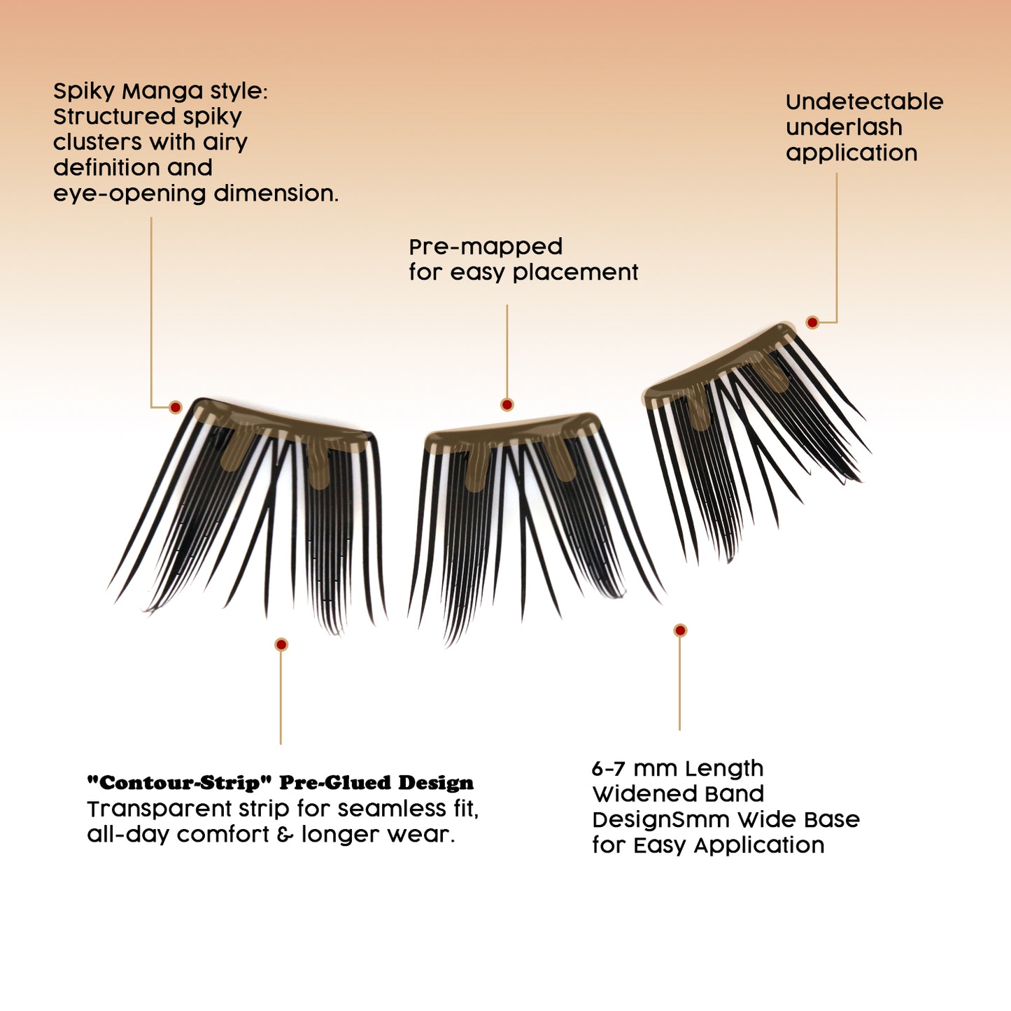 Self-Adhesive Pre-Glued Cluster Lash Kit: W-Shape Wide-Base & Pre-Mapped Contour Styles