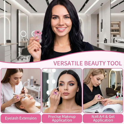 Heart Shaped Eyelash Extension Glue Rings Adjustable Smart Adhesive Holder with V-Grooves for Volume Lashes Makeup and Nail Art
