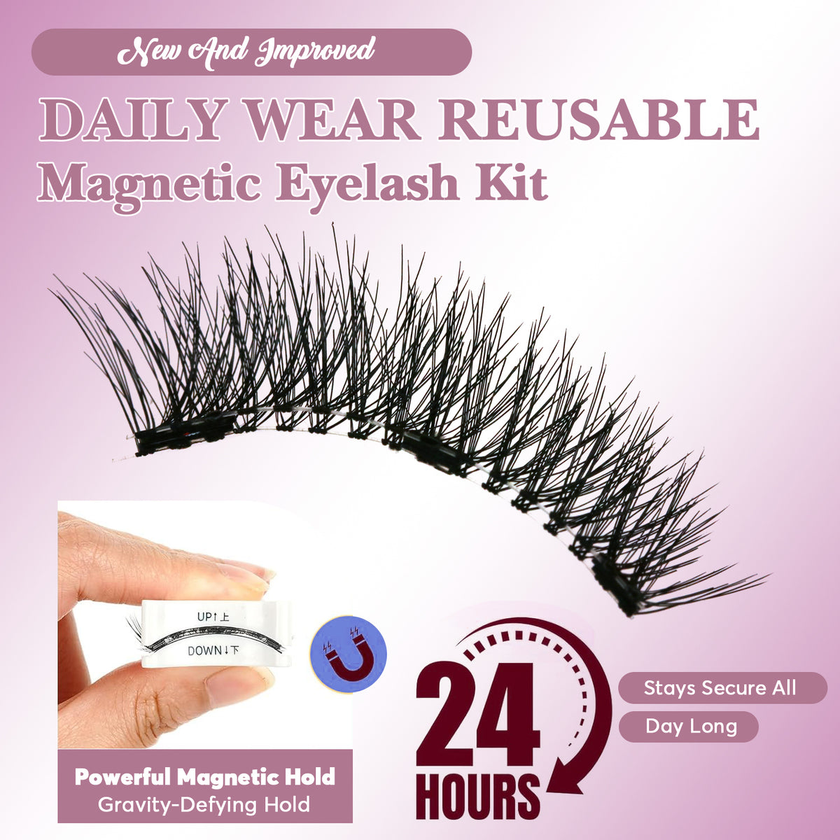 Premium Reusable Magnetic Lashes Kit - No-Glue Magnetic Sandwich Eyelashes (Factory Direct)
