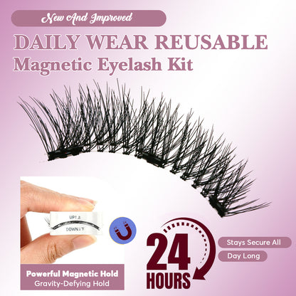 Premium Reusable Magnetic Lashes Kit - No-Glue Magnetic Sandwich Eyelashes (Factory Direct)