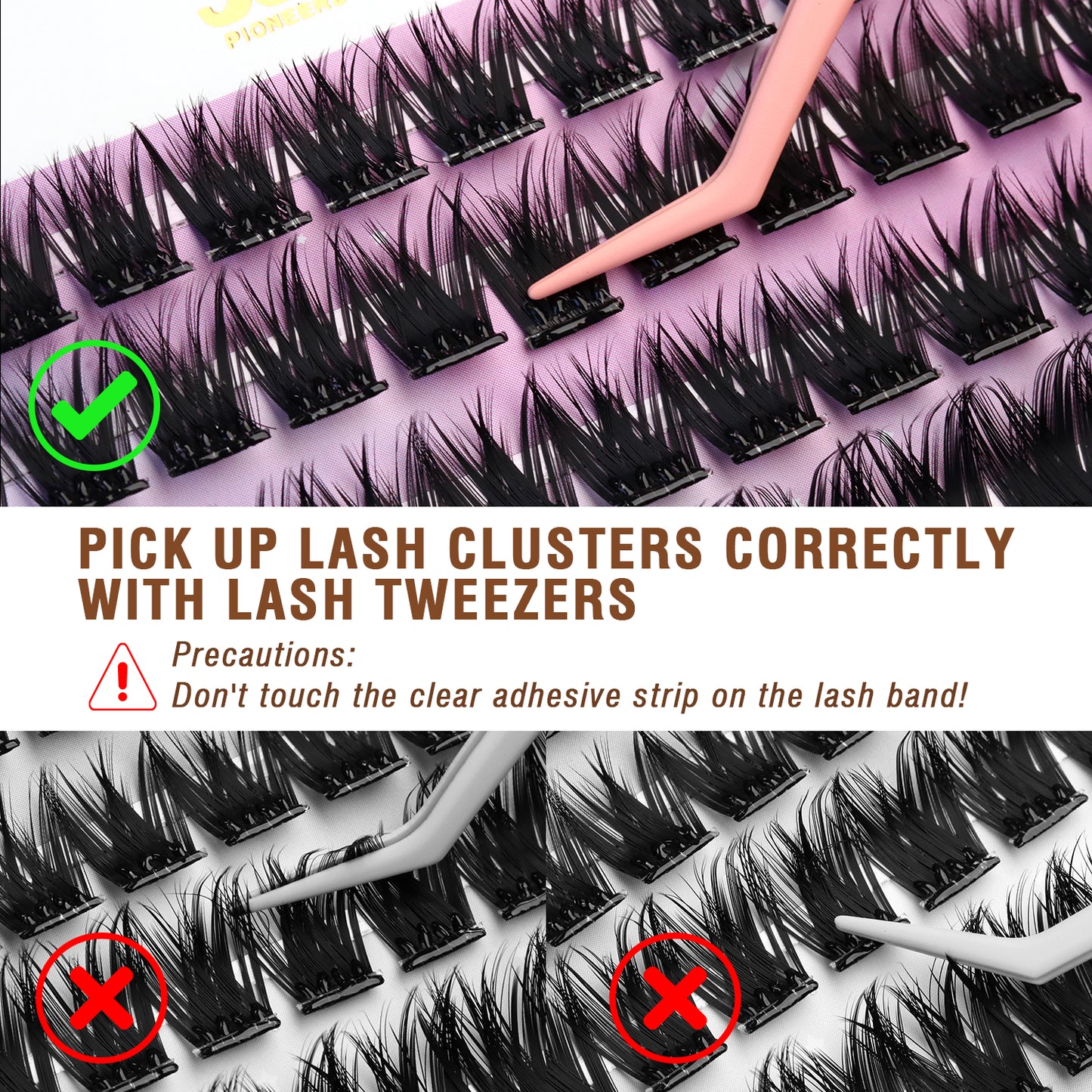 Self-Adhesive Pre-Glued Cluster Lash Kit: W-Shape Wide-Base & Pre-Mapped Contour Styles