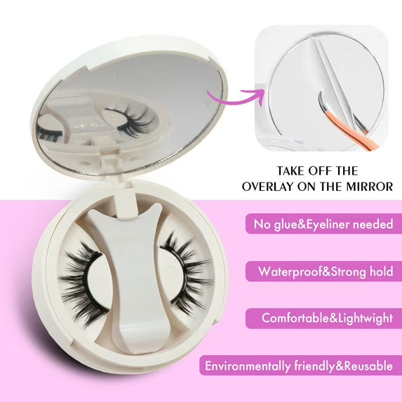 Natural Look Magnetic Eyelashes Kit with Applicator - Reusable Glue Free False Lashes