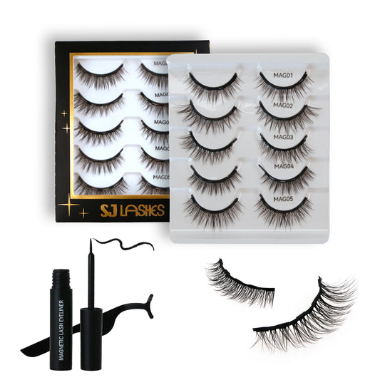 The Barely-There Featherlight Magnetic Set (5 Pairs Full Eye)– Luxury Pro Black Edition
