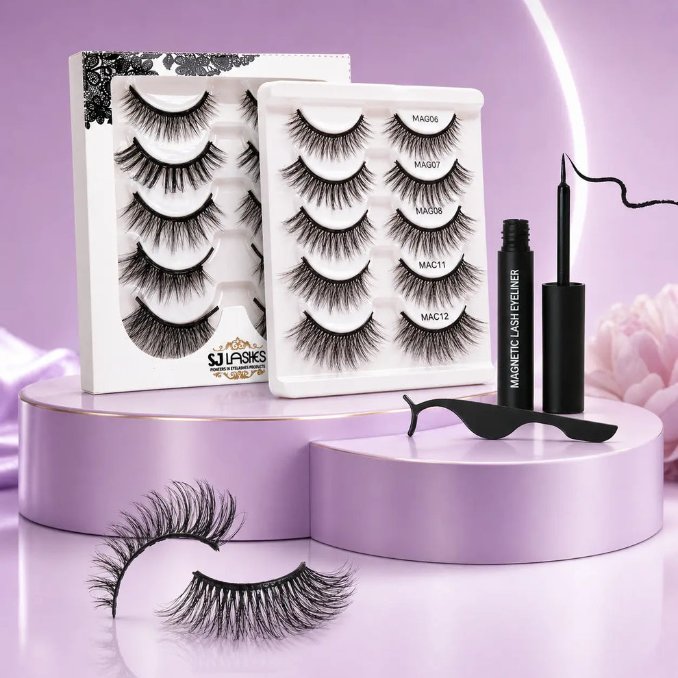 SJ LASHES Natural Look & Cat Eye Magnetic Eyelashes Kit