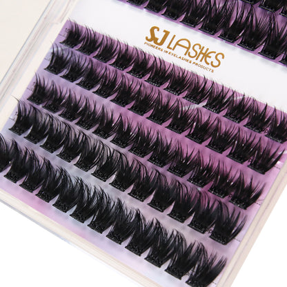 Self-Adhesive Pre-Glued Cluster Lash Kit: W-Shape Wide-Base & Pre-Mapped Contour Styles