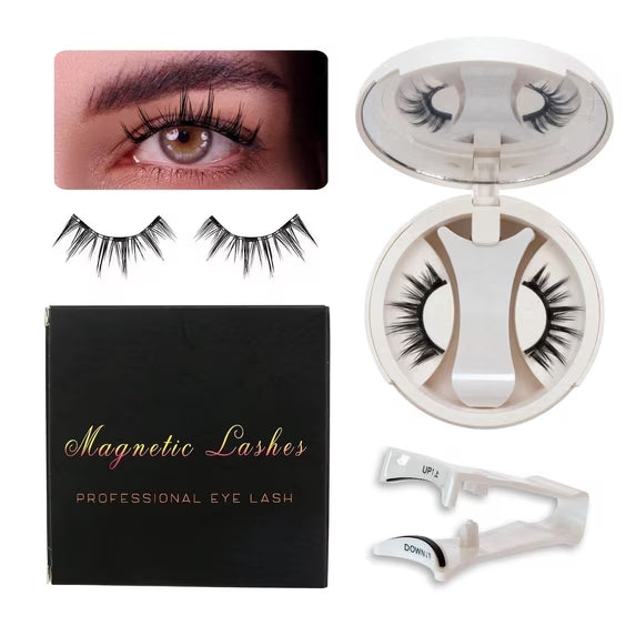 Natural Look Magnetic Eyelashes Kit with Applicator - Reusable Glue Free False Lashes