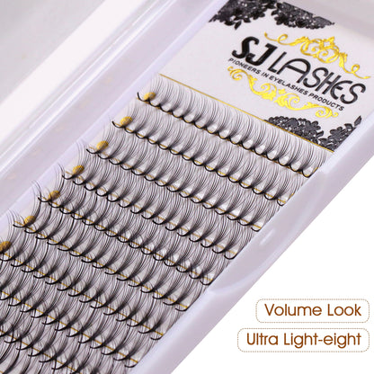 Premium Spiky Premade Volume Lash Fans Wispy Eyelash Extensions 3D 5D 7D 9D Mixed Lengths D Curl 0.07mm Ultra Lightweight Pro Silk Lashes