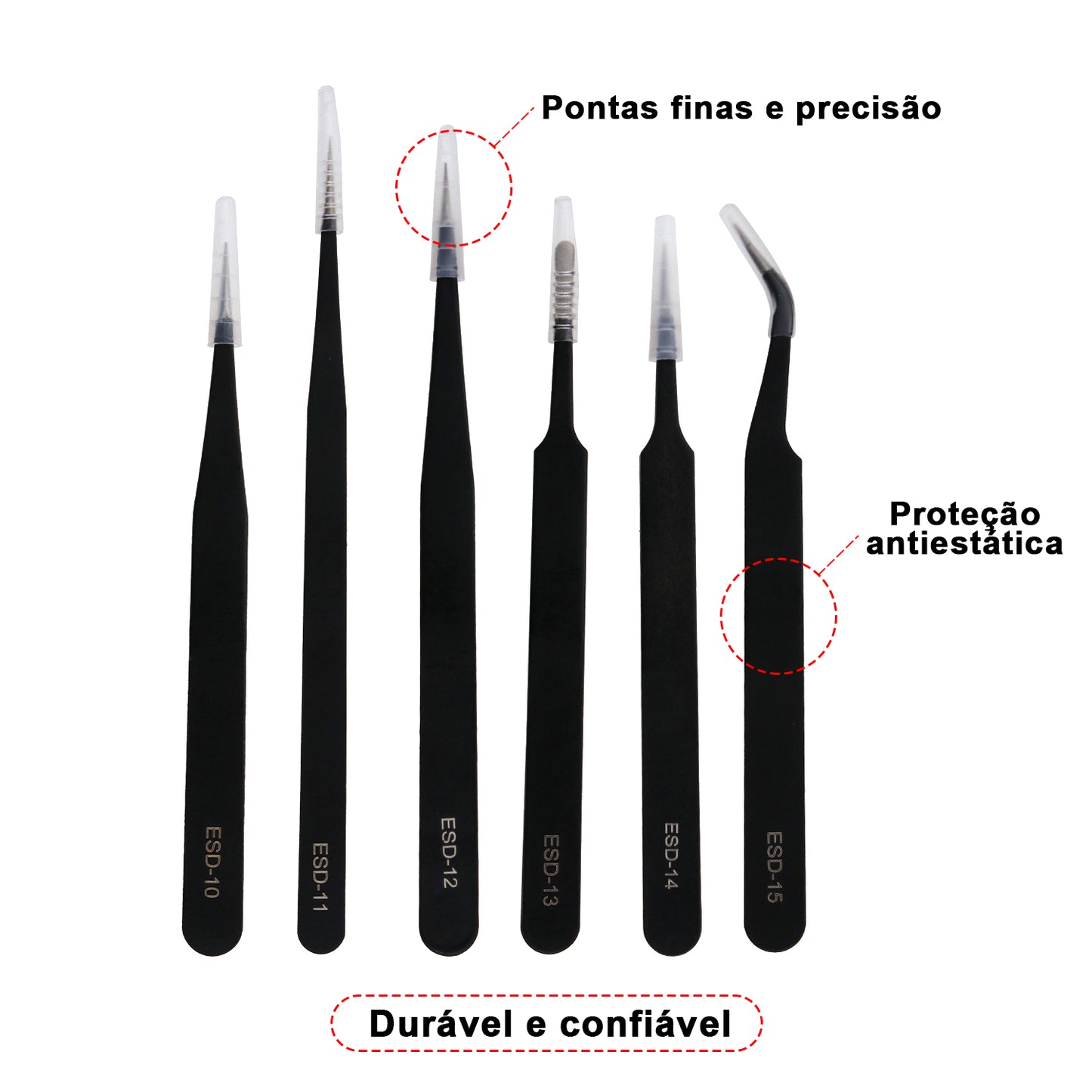 Anti-static Tweezers 6-Piece Set