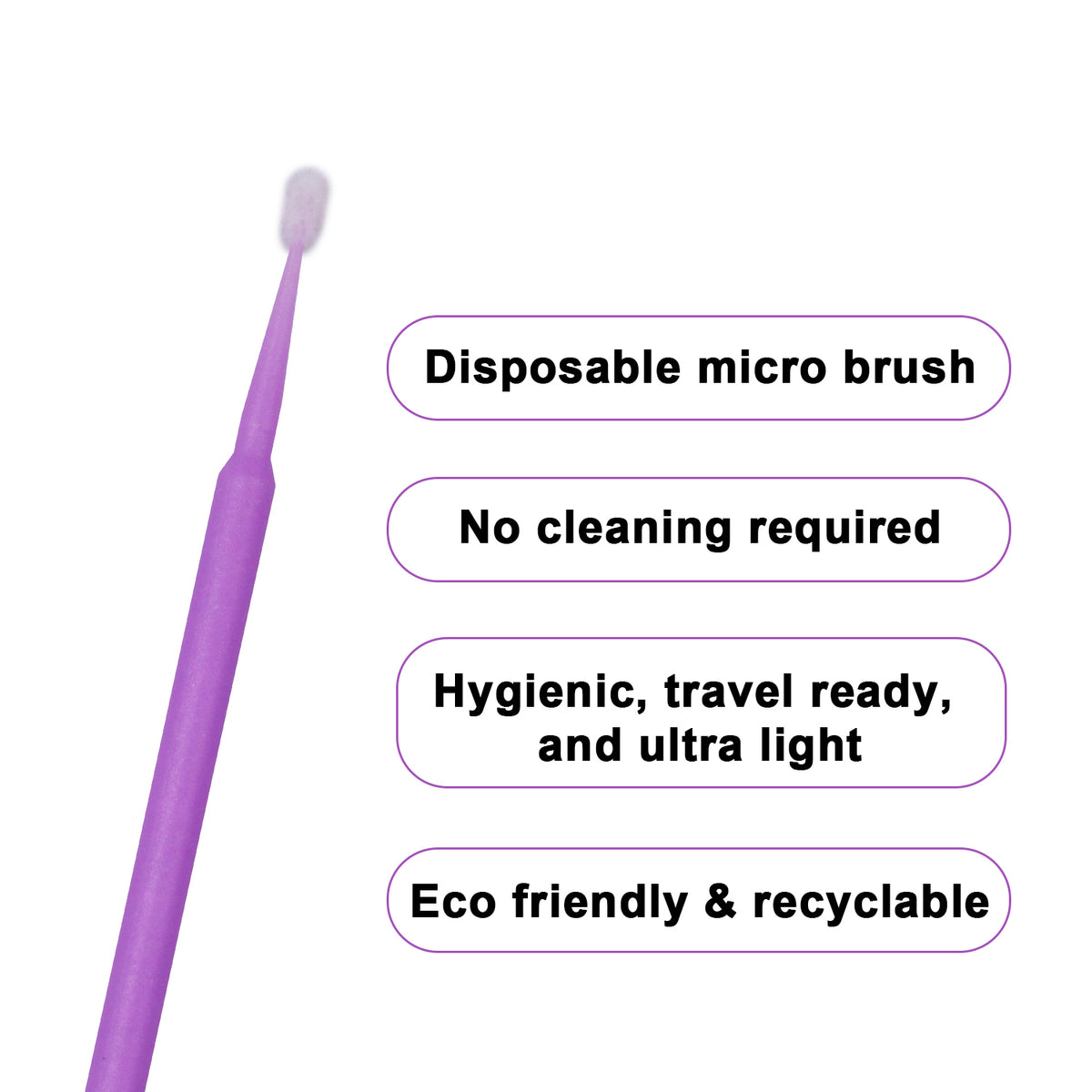 Premium Disposable Micro Brush Applicators - Multi-Purpose Precision Swabs for Makeup, Eyelash Extensions, Nail Art & Car Detailing