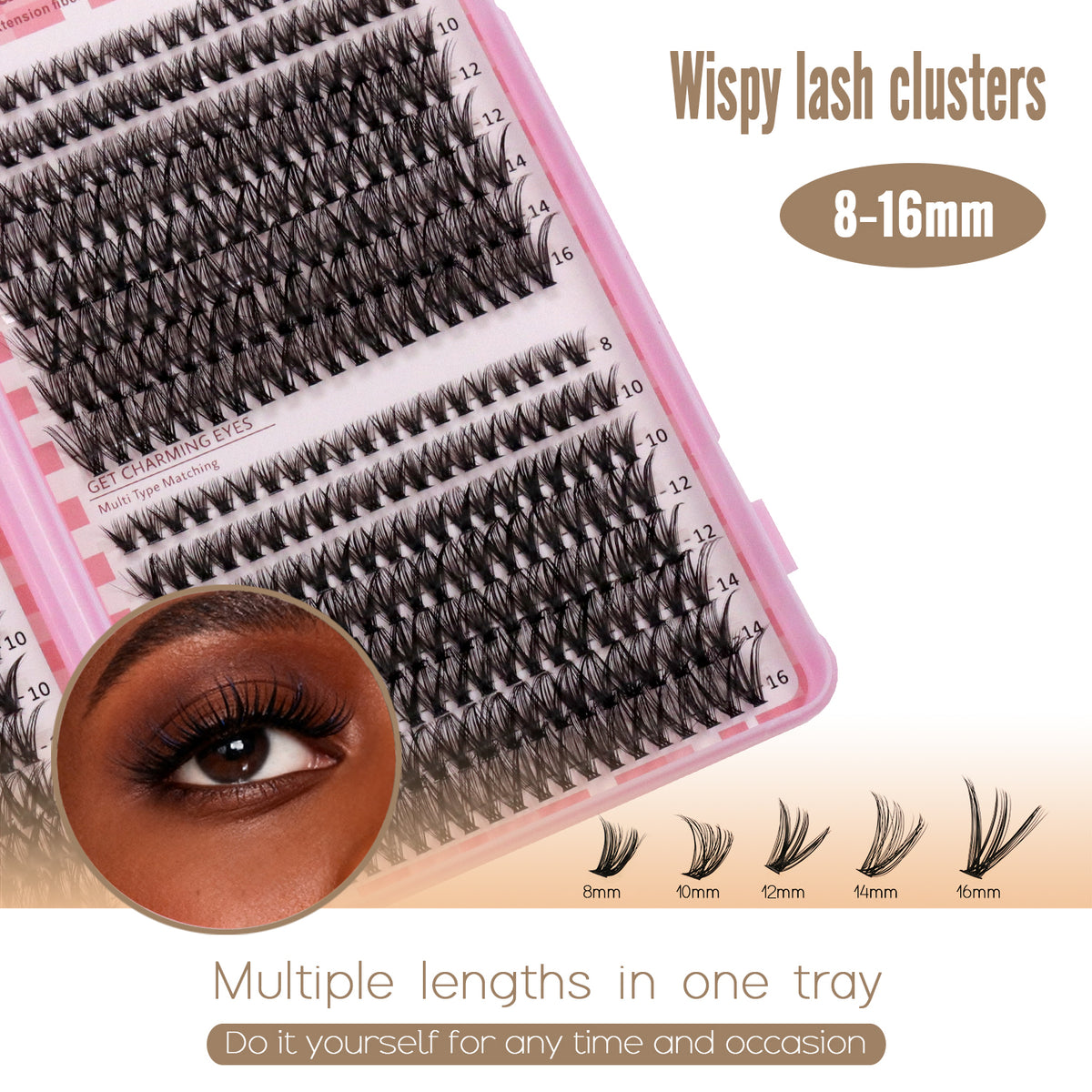 Classic Everyday Volume Cluster Lashes Kit (30D-50D Essential DIY Lashes)