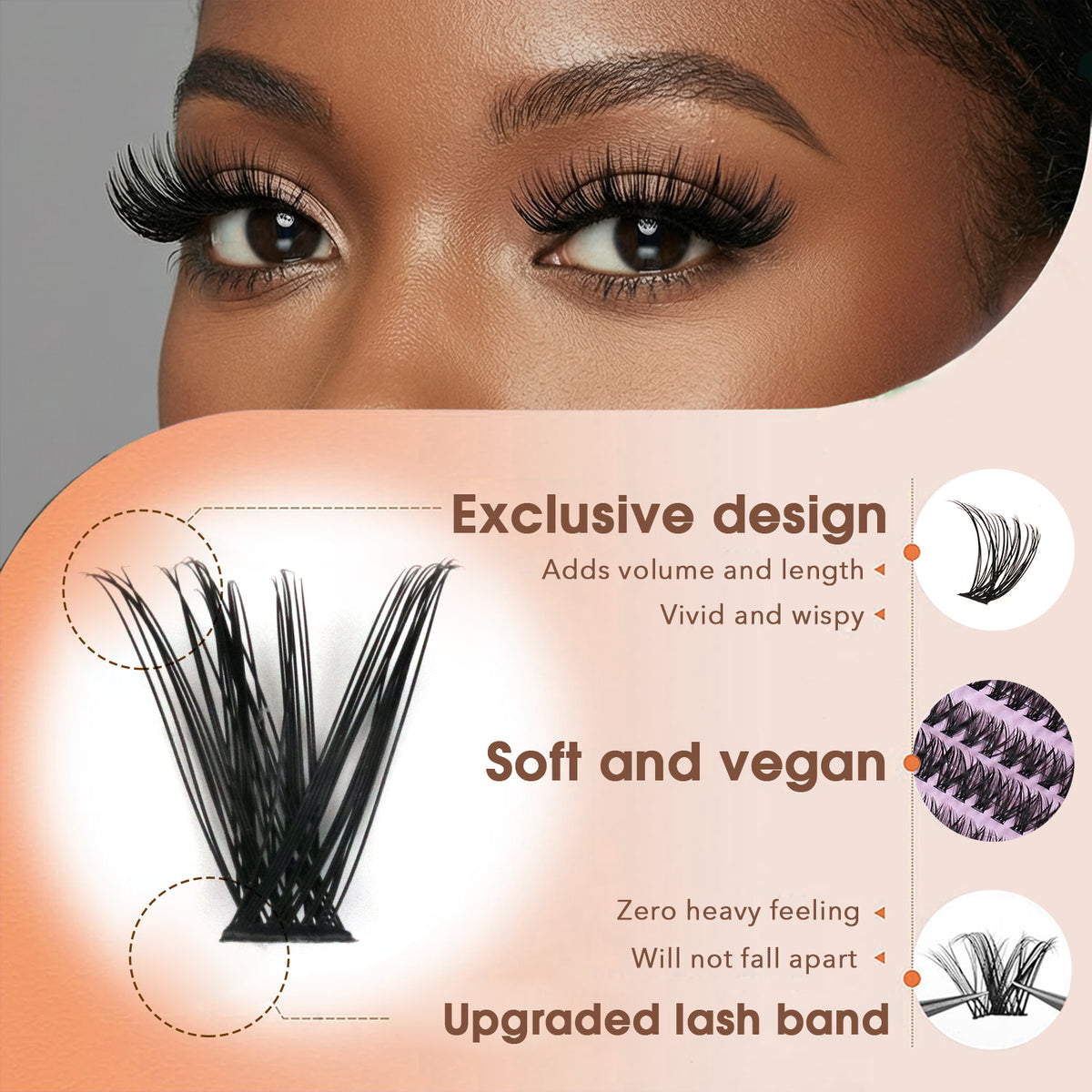 Classic Everyday Volume Cluster Lashes Kit (30D-50D Essential DIY Lashes)