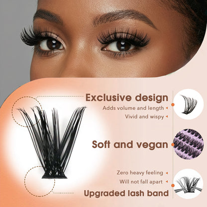 Classic Everyday Volume Cluster Lashes Kit (30D-50D Essential DIY Lashes)