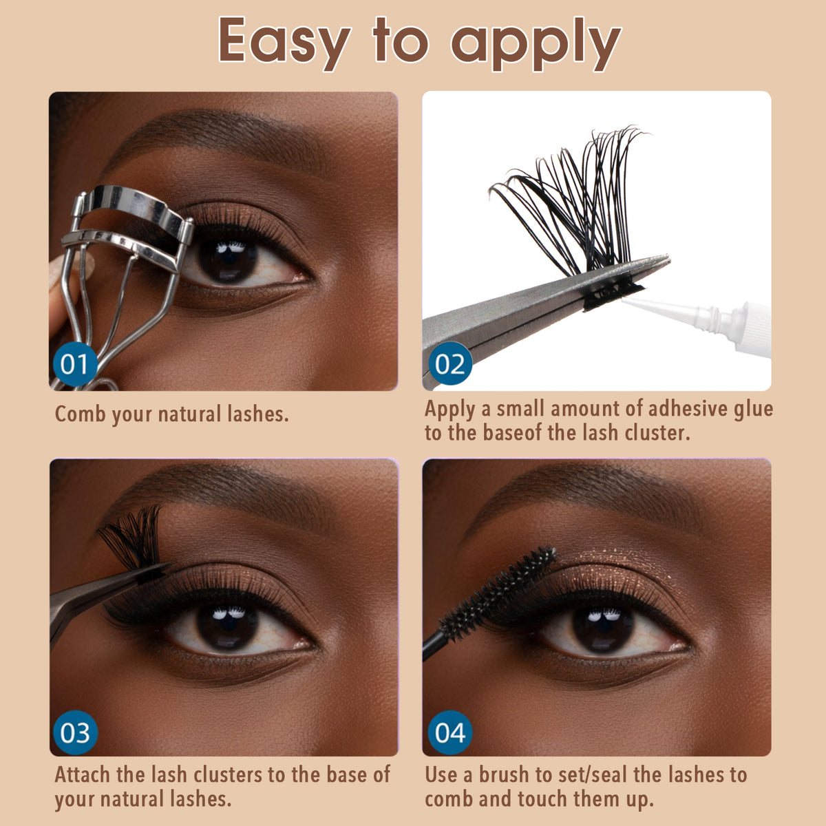 Classic Everyday Volume Cluster Lashes Kit (30D-50D Essential DIY Lashes)