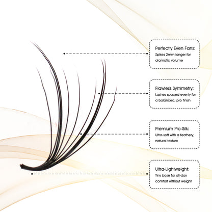 Premium Spiky Premade Volume Lash Fans Wispy Eyelash Extensions 3D 5D 7D 9D Mixed Lengths D Curl 0.07mm Ultra Lightweight Pro Silk Lashes