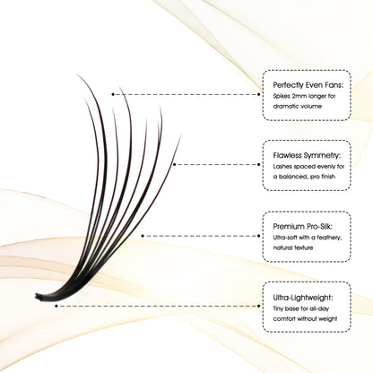 Premium Spiky Premade Volume Lash Fans Wispy Eyelash Extensions 3D 5D 7D 9D Mixed Lengths D Curl 0.07mm Ultra Lightweight Pro Silk Lashes