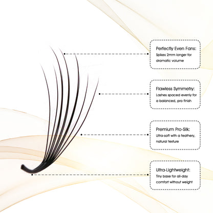 Premium Spiky Premade Volume Lash Fans Wispy Eyelash Extensions 3D 5D 7D 9D Mixed Lengths D Curl 0.07mm Ultra Lightweight Pro Silk Lashes
