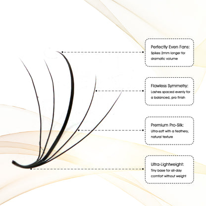 Premium Spiky Premade Volume Lash Fans Wispy Eyelash Extensions 3D 5D 7D 9D Mixed Lengths D Curl 0.07mm Ultra Lightweight Pro Silk Lashes